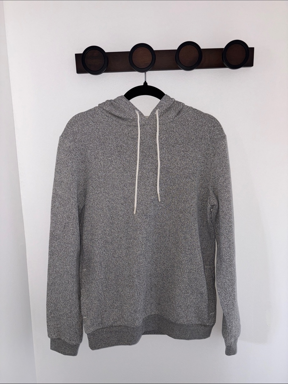 Goodfellow & Co Heather Gray Hoodie with Ivory Drawstrings size Small nwt